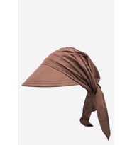 Kadın Safari Bağlamalı Eşarp Siperli Bandana Plaj Şapkası (Kahverengi)