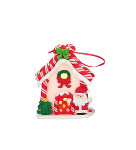 1 Adet 9cm Led Işıklı Mini Kurabiye Beyaz Ev Noel Baba