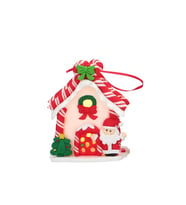 1 Adet 9cm Led Işıklı Mini Kurabiye Beyaz Ev Noel Baba