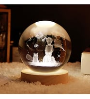Küçük Prens Ve Tilki Işıklı Kristal Cam Küre 8 cm BÜYÜK