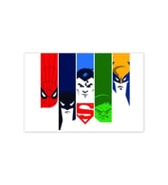 Batman Spider Man Superman Hulk Wolverine Artwork Ahşap Tablo