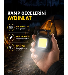 USB Type-C Şarjlı Mini Fener – Manyetik, Katlanabilir ve Şişe Açacaklı Tasarım Yeni Nesil