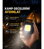 USB Type-C Şarjlı Mini Fener – Manyetik, Katlanabilir ve Şişe Açacaklı Tasarım Yeni Nesil