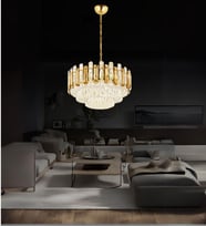 Diego 60'lık Taşlı Avize Kristal  Taş Salon Oturma Odası Avize (Gold)