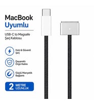 SChitec USB-C MagSafe 3 Şarj Kablos Örgülü 2 Metre MacBook Air Pro Uyumlu Siyah ZR332S