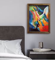 BK Gift Yatak Odası Konseptli Doğal Masif Ahşap Çerçeveli Tablo 45x65cm-91