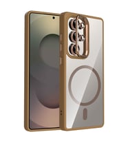 Samsung Galaxy S25 Ultra Uyumlu Kılıf Standlı ve Kamera Lens Hediyeli M-Safe Şarj Özellikli Zore Etro Kapak