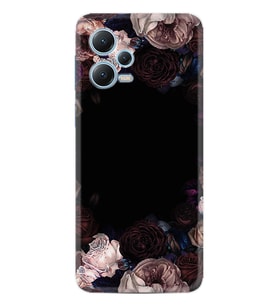 Xiaomi Redmi Note 12 4g Kılıf Resimli Desenli Silikon Platinium Series Dark Flowers 1906
