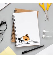 Sevimli Kedi Baskılı Defter Kişiye Özel
