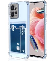 Teknomoda Redmi Note 12 4G Kılıf Kartlıklı Anti Şok Korumalı Şeffaf Silikon Şeffaf Açık