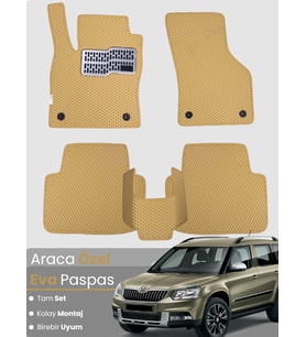 SKODA YETİ (2009-2017) Uyumlu EVA Paspas Tam Set–Oto Paspas,Araca Özel,Kolay Montaj