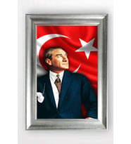 Gümüş Çerçeveli Atatürk Tablo cv734