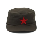 Unisex Castro Şapka Kasket Haki Siyah Yıldız Nakışlı Set