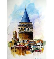 Galata Kulesi Tasarımlı Ahşap Poster