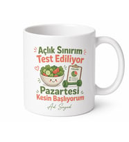 Diyet Yapan Kalori Cetveli Fit Olma Hayali Pazartesi Başlangıcı İrade Testi Komik Kupa Hediye Bardak