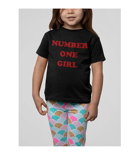 Number One Girl Yazılı Unisex Çocuk Tişört (1-12 Yaş)