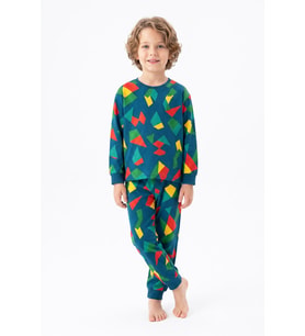 Erkek Çocuk %100 Pamuk Pijama Takımı 3-8 Yaş 12736IS MODANINO
