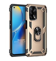 Microsonic Oppo A74 4G Kılıf Military Ring Holder Gold