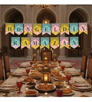Ramazan Renkli Banner Süs - Hoşgeldin Ramazan (Çok Renkli)
