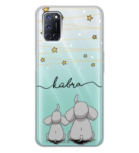 Oppo Yıldızlı Filler Tasarımlı Şeffaf Telefon Kılıfı