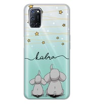 Oppo Yıldızlı Filler Tasarımlı Şeffaf Telefon Kılıfı