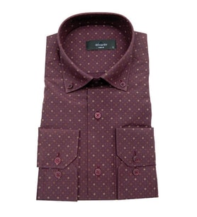 Erkek Slim Fit Puantiyeli Gömlek 000144 (Bordo)