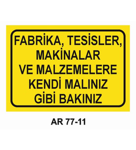 İŞ GÜVENLİĞİ UYARI LEVHASI 1 ADET PVC 21 X 29CM