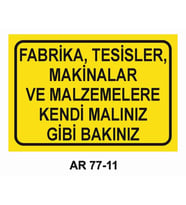 İŞ GÜVENLİĞİ UYARI LEVHASI 1 ADET PVC 21 X 29CM