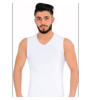 LİKRALI SIFIR KOL V YAKA (Beyaz)