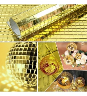 Kendinden Yapışkanlı Aynalı Kare Gold duvar etiketi 30x30 Cm