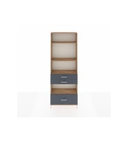 Arges Dolap 4 Raflı 3 Çekmeceli 88x30x243 Çam-Antrasit