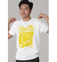 Tasarım Nirvana Rock Metal Müzik Grubu Baskılı Unisex Oversize Tişört