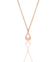 Gümüş rose kutup yıldızlı damla kolye SGTL12004ROSE