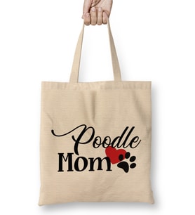Poodle Mom Love Bez Çanta Uzun Saplı