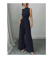 Kadın Balıkçı Yaka Kolsuz Incili Beli Kuşaklı Uzun Janjan Tulum