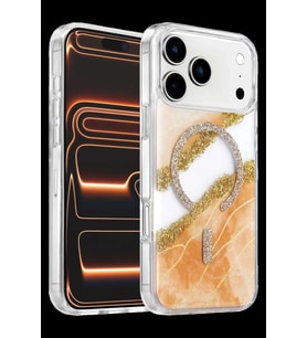 Onegif iPhone 17 Pro Max Lotus Simli Magsafe Kapak - Turuncu