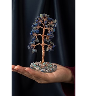 Lapis Lazuli Taşı El Yapımı 6x12cm Doğal Taş Dekoratif Hayat Ağacı