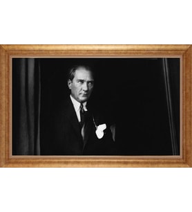 EV İŞYERİ OFİS İÇİN ALTIN ÇERÇEVELİ PASPARTULU TABLO VB776