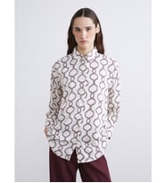 LCW Modest Bej Desenli Saten Kadın Gömlek Tunik