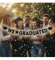 Mezuniyet We Graduated Yazısı 170 cm Parti Süsleme Afişi Fotoğraf Arka Plan