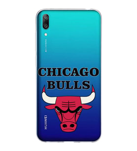Huawei Y7 Pro 2019 Uyumlu Kapak Chicago Bulls Tasarımlı Şeffaf Silikon Kılıf