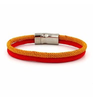 SARI KIRMIZI İKİ SIRALI METAL MIKNATIS ERKEK BİLEKLİK M014W