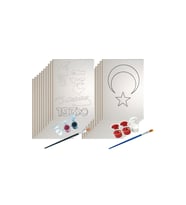 ATATÜRK ve TÜRK BAYRAĞI BOYAMA SETİ- 17,5 x25 cm TUVAL + 3 BOYA + 1 FIRÇA- OKUL ETKİNLİĞİ