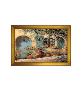 Manzara Temalı Kanvas Tablo 80 x 110 cm Gold Çerçeve