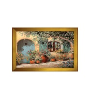Manzara Temalı Kanvas Tablo 80 x 110 cm Gold Çerçeve