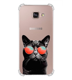 PrintiFy Samsung Galaxy A72 Uyumlu Kedi 3 Baskılı Şeffaf Köşe Korumalı Antişok Kılıf