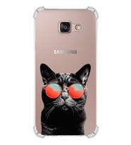 PrintiFy Samsung Galaxy A72 Uyumlu Kedi 3 Baskılı Şeffaf Köşe Korumalı Antişok Kılıf