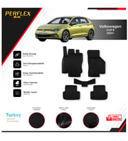 Volkswagen Golf 8 2021+ 3D Havuzlu Paspas (Siyah - Beyaz)