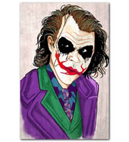 CakatabloKırmızı Dudaklı Joker Ahşap Zeminde Görseli MDF Tablo