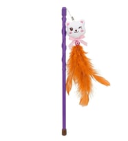 Peluş Figürlü ve Turuncu Tüylü Kedi Oyun Oltası